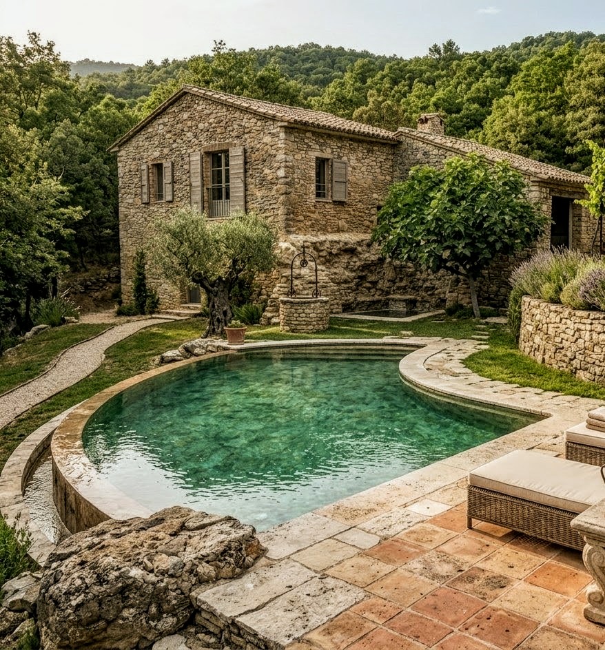 Maison de pierre avec piscine au cœur de la garrigue